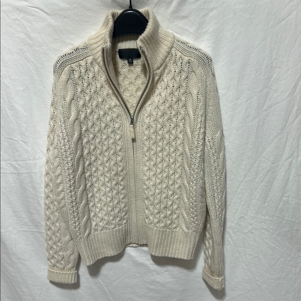Nili Lotan Cream Cable Knit Cardigan